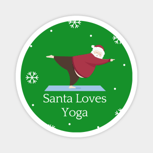 Santa Loves Yoga Magnet